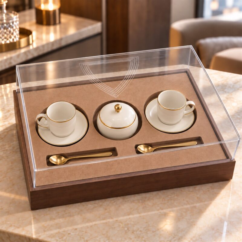 Acrylic Lid Coffee Set Box